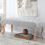 Upholstered Tufted Ottoman Bench - Plush Accent Seating, Modern Design, Multi-Room Use, 3 Sizes & Colors Available