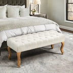Upholstered Tufted Ottoman Bench - Plush Accent Seating, Modern Design, Multi-Room Use, 3 Sizes & Colors Available