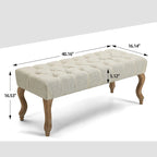 Upholstered Tufted Ottoman Bench - Plush Accent Seating, Modern Design, Multi-Room Use, 3 Sizes & Colors Available