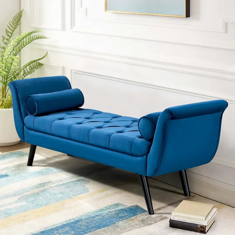 Upholstered Tufted Ottoman Bench - Plush Accent Seating, Modern Design, Multi-Room Use, 3 Sizes & Colors Available