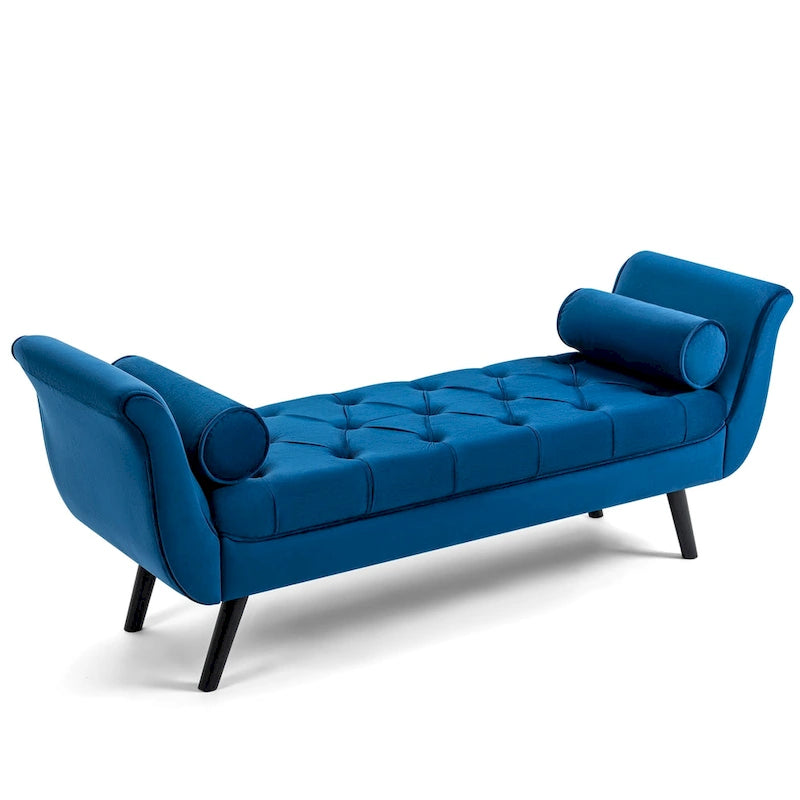 Upholstered Tufted Ottoman Bench - Plush Accent Seating, Modern Design, Multi-Room Use, 3 Sizes & Colors Available