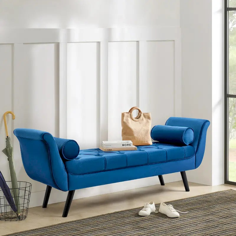 Upholstered Tufted Ottoman Bench - Plush Accent Seating, Modern Design, Multi-Room Use, 3 Sizes & Colors Available