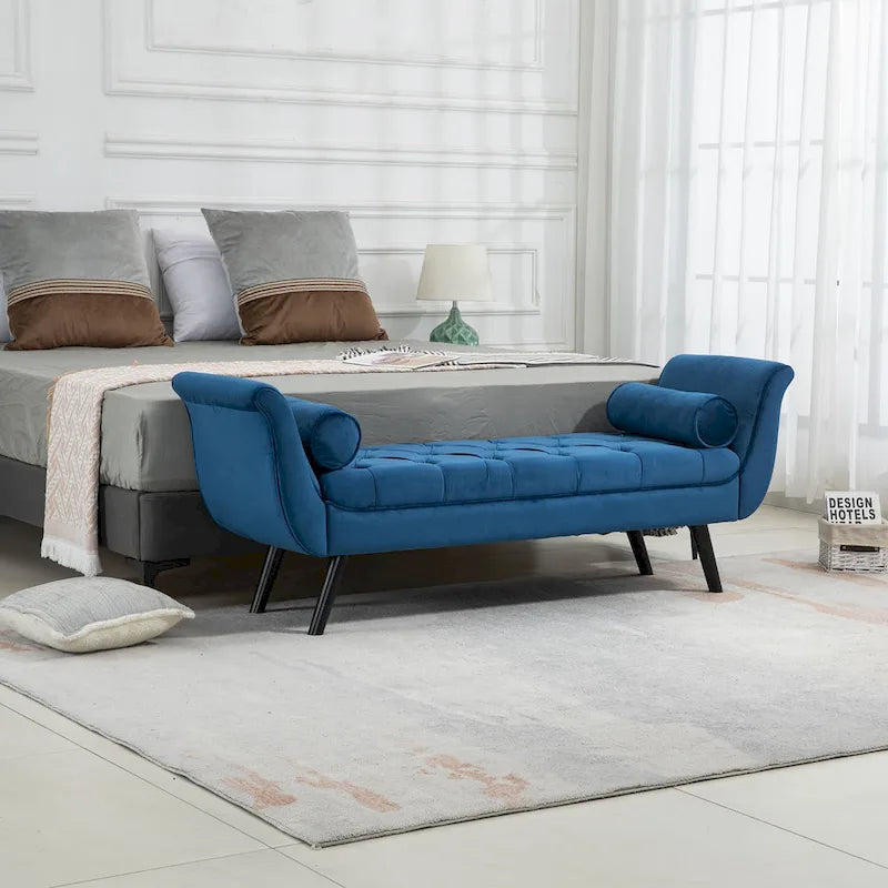 Upholstered Tufted Ottoman Bench - Plush Accent Seating, Modern Design, Multi-Room Use, 3 Sizes & Colors Available