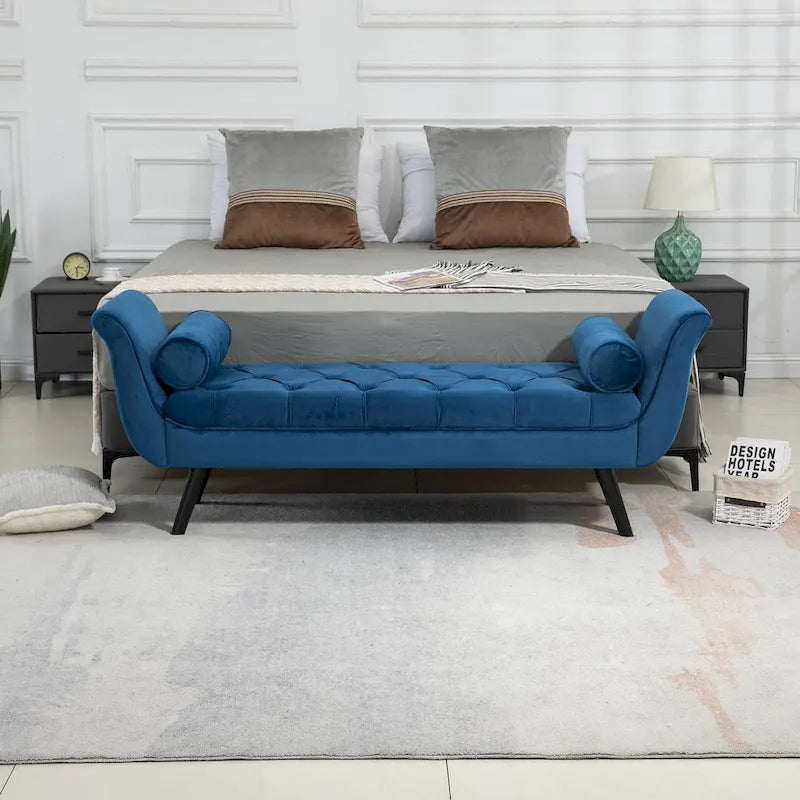 Upholstered Tufted Ottoman Bench - Plush Accent Seating, Modern Design, Multi-Room Use, 3 Sizes & Colors Available