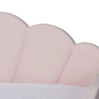 Queen Velvet Daybed with Twin Trundle, 86.6"W x 65.7"D, Scalloped Seashell Design, Light Pink, No Box Spring Needed