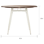 5-Piece Mid-Century Modern Dining Set with Round Table & 4 Chairs, Two-Tone Wood, Tapered Legs, 42"