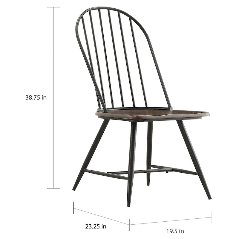 5-Piece Mid-Century Modern Dining Set with Round Table & 4 Chairs, Two-Tone Wood, Tapered Legs, 42"