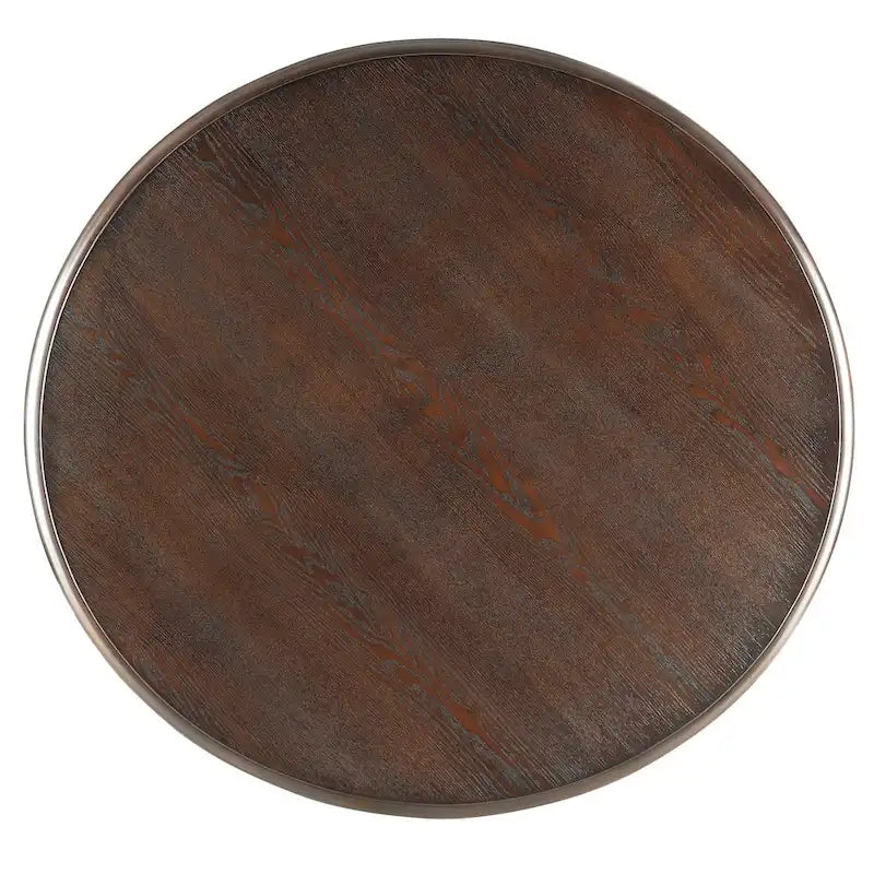 5-Piece Mid-Century Modern Dining Set with Round Table & 4 Chairs, Two-Tone Wood, Tapered Legs, 42"