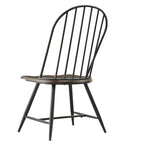 5-Piece Mid-Century Modern Dining Set with Round Table & 4 Chairs, Two-Tone Wood, Tapered Legs, 42"