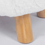 Round Ottoman Footrest Pouf, Upholstered Padded Seat, 250 LBS Capacity, Solid Wood Legs, Modern Accent Furniture