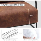 Modern Accent Armchair Set of 2 with Steel Legs, Faux Leather Upholstered Chair, 330 lbs Capacity