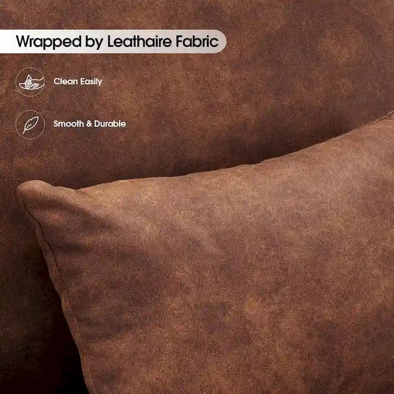 Modern Accent Armchair Set of 2 with Steel Legs, Faux Leather Upholstered Chair, 330 lbs Capacity