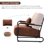 Modern Accent Armchair Set of 2 with Steel Legs, Faux Leather Upholstered Chair, 330 lbs Capacity