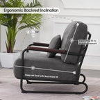 Modern Accent Armchair Set of 2 with Steel Legs, Faux Leather Upholstered Chair, 330 lbs Capacity