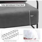 Modern Accent Armchair Set of 2 with Steel Legs, Faux Leather Upholstered Chair, 330 lbs Capacity