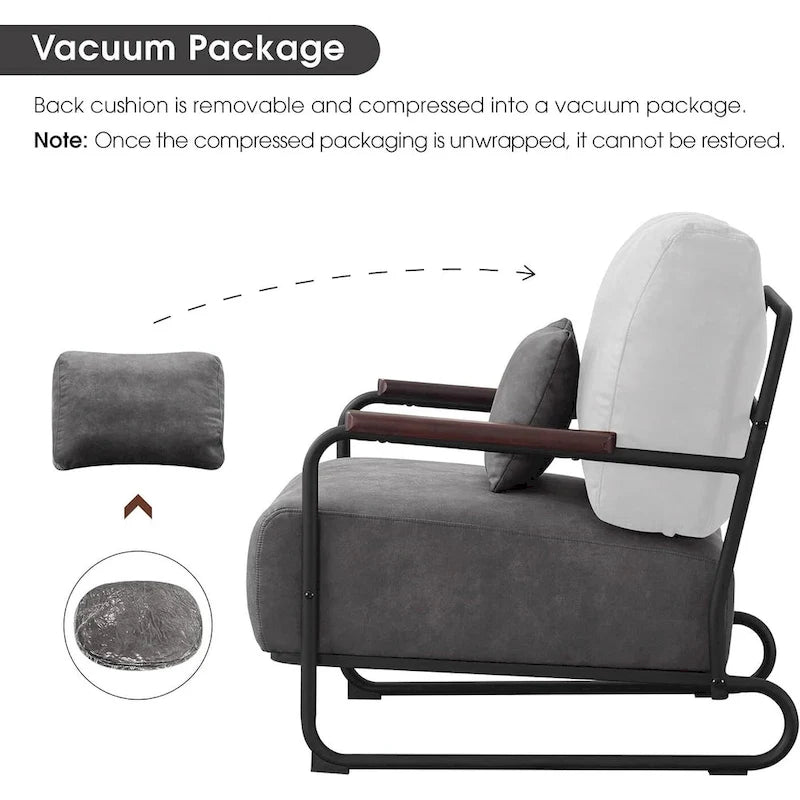 Modern Accent Armchair Set of 2 with Steel Legs, Faux Leather Upholstered Chair, 330 lbs Capacity