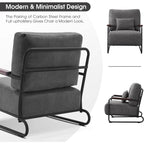 Modern Accent Armchair Set of 2 with Steel Legs, Faux Leather Upholstered Chair, 330 lbs Capacity