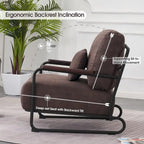 Modern Accent Armchair Set of 2 with Steel Legs, Faux Leather Upholstered Chair, 330 lbs Capacity