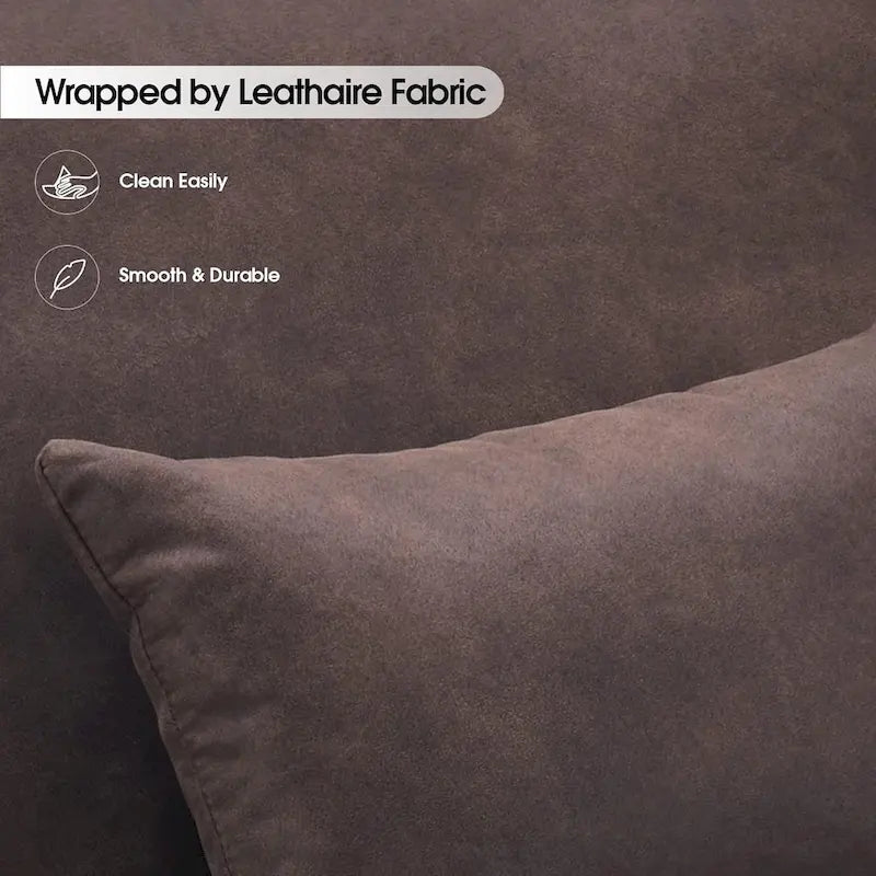 Modern Accent Armchair Set of 2 with Steel Legs, Faux Leather Upholstered Chair, 330 lbs Capacity