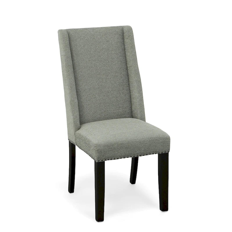 Upholstered Wingback Dining Chairs Set of 2 with Nailhead Trim, 250 lbs Capacity, Rubberwood Legs