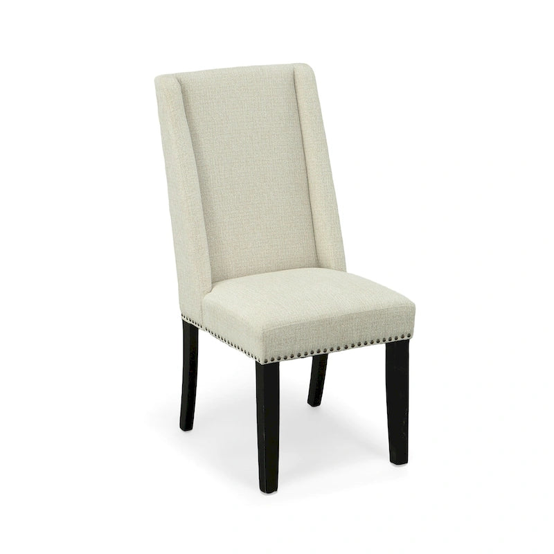 Upholstered Wingback Dining Chairs Set of 2 with Nailhead Trim, 250 lbs Capacity, Rubberwood Legs