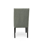 Upholstered Wingback Dining Chairs Set of 2 with Nailhead Trim, 250 lbs Capacity, Rubberwood Legs