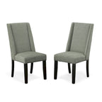 Upholstered Wingback Dining Chairs Set of 2 with Nailhead Trim, 250 lbs Capacity, Rubberwood Legs
