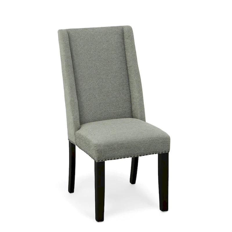 Upholstered Wingback Dining Chairs Set of 2 with Nailhead Trim, 250 lbs Capacity, Rubberwood Legs