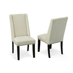 Upholstered Wingback Dining Chairs Set of 2 with Nailhead Trim, 250 lbs Capacity, Rubberwood Legs