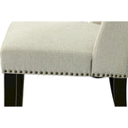 Upholstered Wingback Dining Chairs Set of 2 with Nailhead Trim, 250 lbs Capacity, Rubberwood Legs