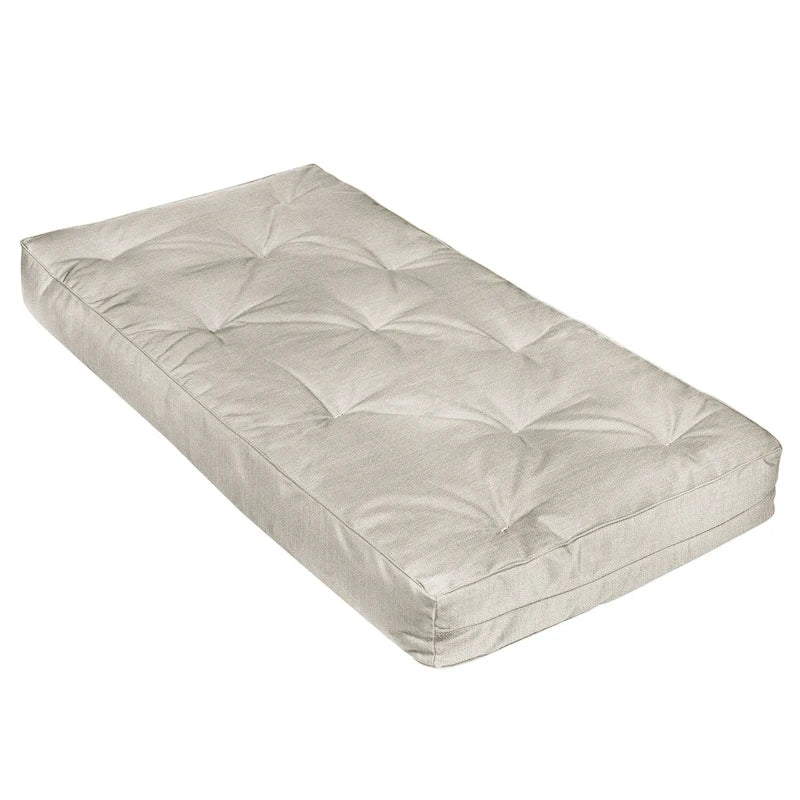 Twin Size Tufted Daybed Mattress - Linen-Like Fabric Cushion with Corded Texture, Upholstery Grade Polyester (Mattress Only)