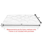 Twin Size Tufted Daybed Mattress - Linen-Like Fabric Cushion with Corded Texture, Upholstery Grade Polyester (Mattress Only)