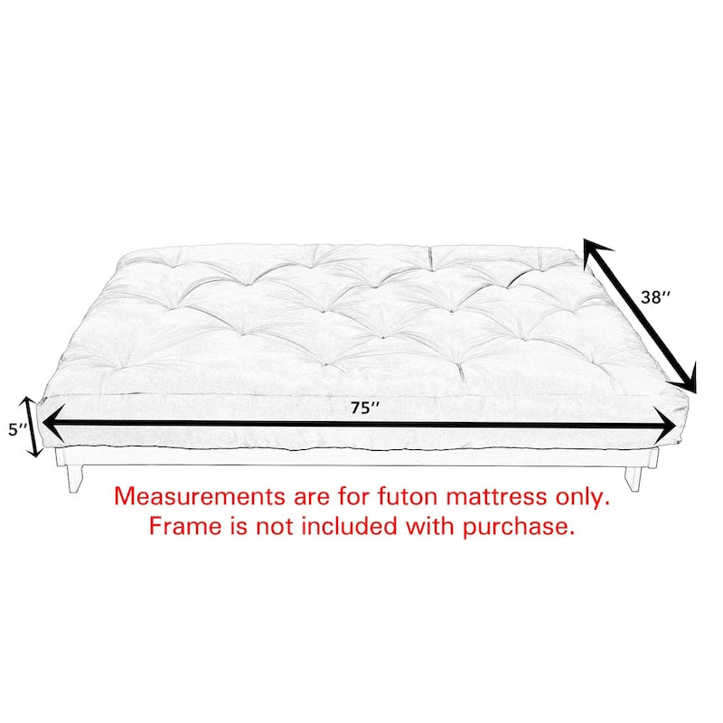 Twin Size Tufted Daybed Mattress - Linen-Like Fabric Cushion with Corded Texture, Upholstery Grade Polyester (Mattress Only)
