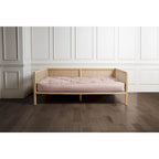 Twin Size Tufted Daybed Mattress - Linen-Like Fabric Cushion with Corded Texture, Upholstery Grade Polyester (Mattress Only)