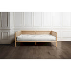 Twin Size Tufted Daybed Mattress - Linen-Like Fabric Cushion with Corded Texture, Upholstery Grade Polyester (Mattress Only)