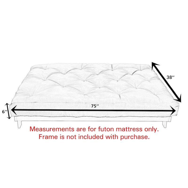 Twin Size Tufted Daybed Mattress - Linen-Like Fabric Cushion with Corded Texture, Upholstery Grade Polyester (Mattress Only)