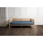 Twin Size Tufted Daybed Mattress - Linen-Like Fabric Cushion with Corded Texture, Upholstery Grade Polyester (Mattress Only)