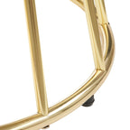 Round Dining Table 43.3" Diameter, Mid-Century Modern Kitchen Table, 4-Person Seating, Metal Base