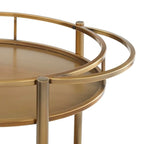 Oval Bar Cart - 2 Shelves - Metal Frame - Rolling Caster Wheels - Locking - 30"H x 30"W x 17.9"D - 3 Finishes - Glass/Mirror Shelves - Modern Contemporary