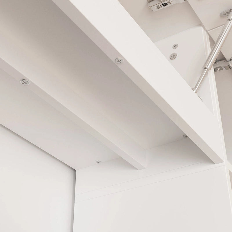 Wall Unit TV Stand with LED Lighting - Fits TVs up to 75", Bookshelves, 2 Cabinets, Hydraulic Support, 114" W Entertainment Center