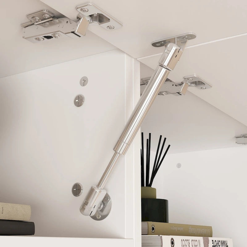 Wall Unit TV Stand with LED Lighting - Fits TVs up to 75", Bookshelves, 2 Cabinets, Hydraulic Support, 114" W Entertainment Center