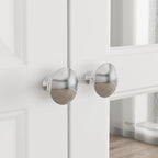 70.9"H Wardrobe Armoire with Mirror Doors - 3 Doors - 5 Drawers - Hanging Rod - 4 Shelves - White Lacquer - Engineered Wood - Bedroom Living Room