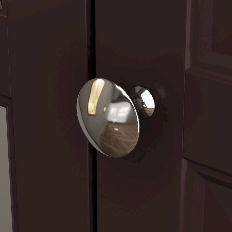 70.9"H Wardrobe Armoire with Mirror Doors - 3 Doors - 5 Drawers - Hanging Rod - 4 Shelves - White Lacquer - Engineered Wood - Bedroom Living Room