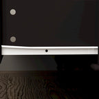 70.9"H Wardrobe Armoire with Mirror Doors - 3 Doors - 5 Drawers - Hanging Rod - 4 Shelves - White Lacquer - Engineered Wood - Bedroom Living Room