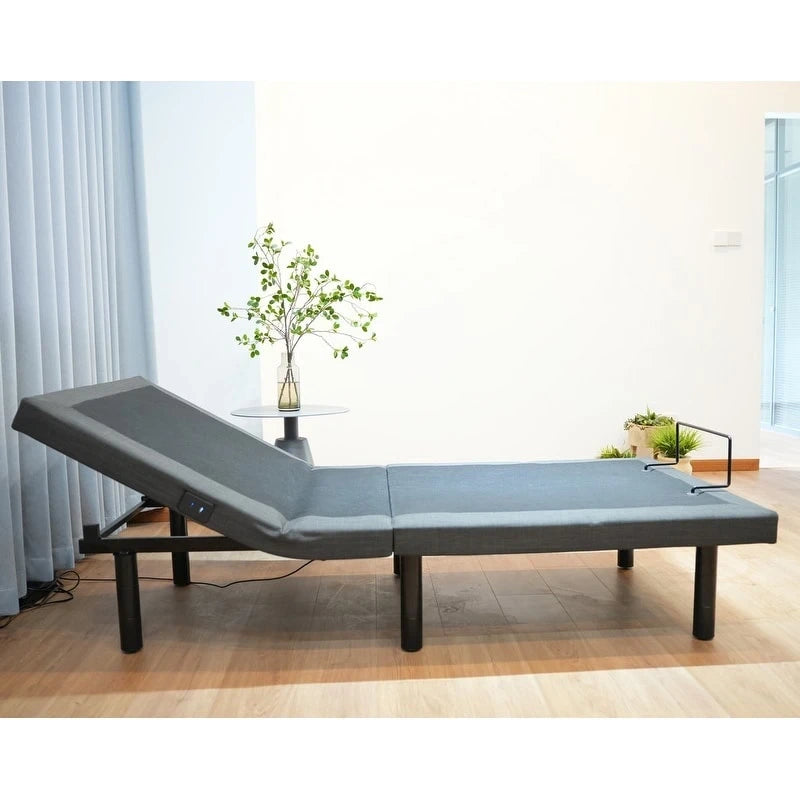 Foldable Adjustable Bed Frame with Under Bed Light & USB Ports - Quiet Motor, Steel Frame, Twin XL/Queen