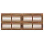 King Size Floating Headboard - Mid-Century Modern Walnut Wood with Louvered Design, Wall Mounted, Adjustable Height, 79" Wide