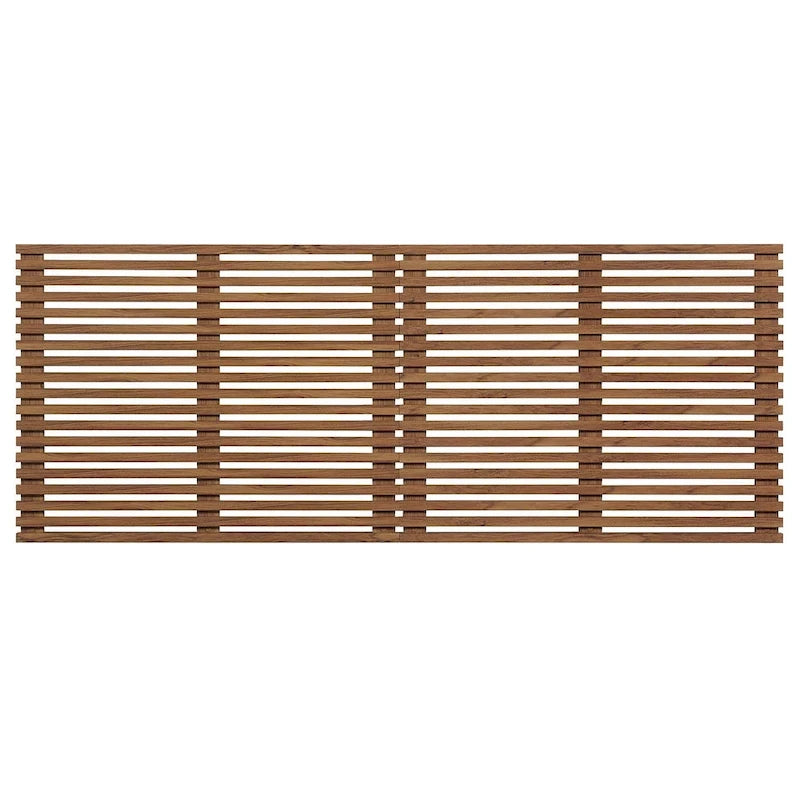 King Size Floating Headboard - Mid-Century Modern Walnut Wood with Louvered Design, Wall Mounted, Adjustable Height, 79" Wide