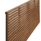 King Size Floating Headboard - Mid-Century Modern Walnut Wood with Louvered Design, Wall Mounted, Adjustable Height, 79" Wide