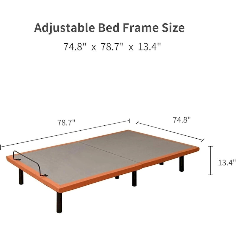 Adjustable Bed Frame with Bluetooth App & Remote - 750 lbs Capacity, Zero Gravity, Anti-Snore, Queen/King/Twin XL