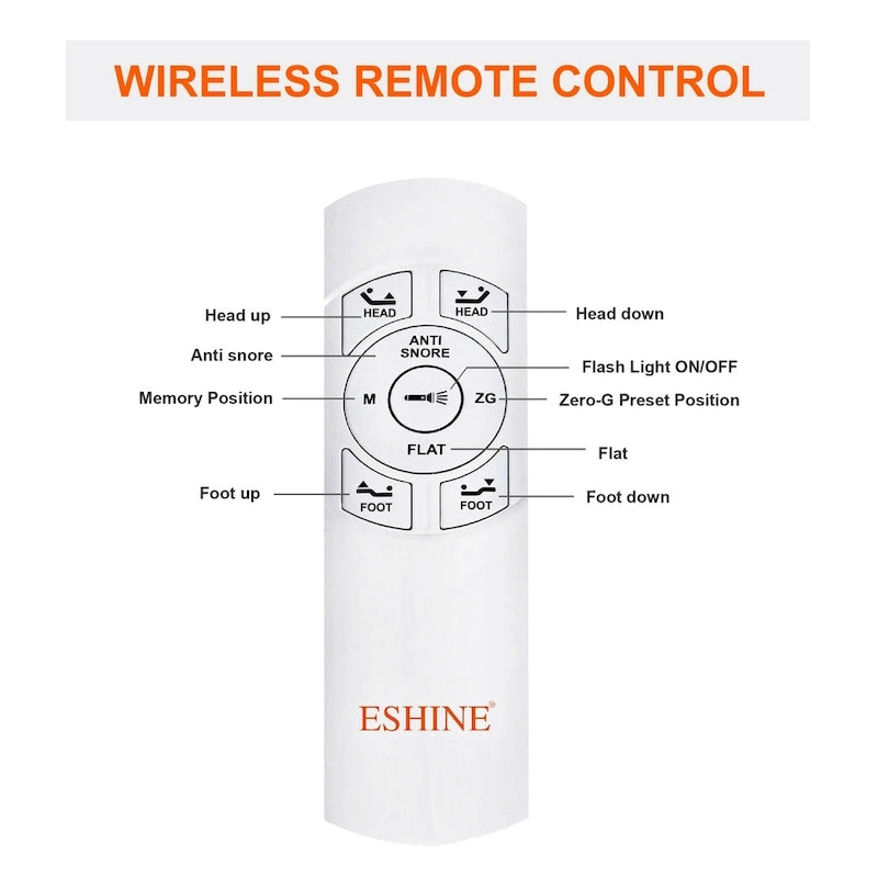 Adjustable Bed Frame with Bluetooth App & Remote - 750 lbs Capacity, Zero Gravity, Anti-Snore, Queen/King/Twin XL